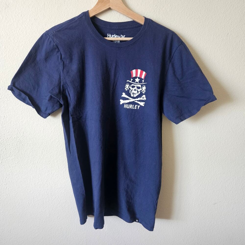 Mens Hurley Graphic Tee Medium Navy